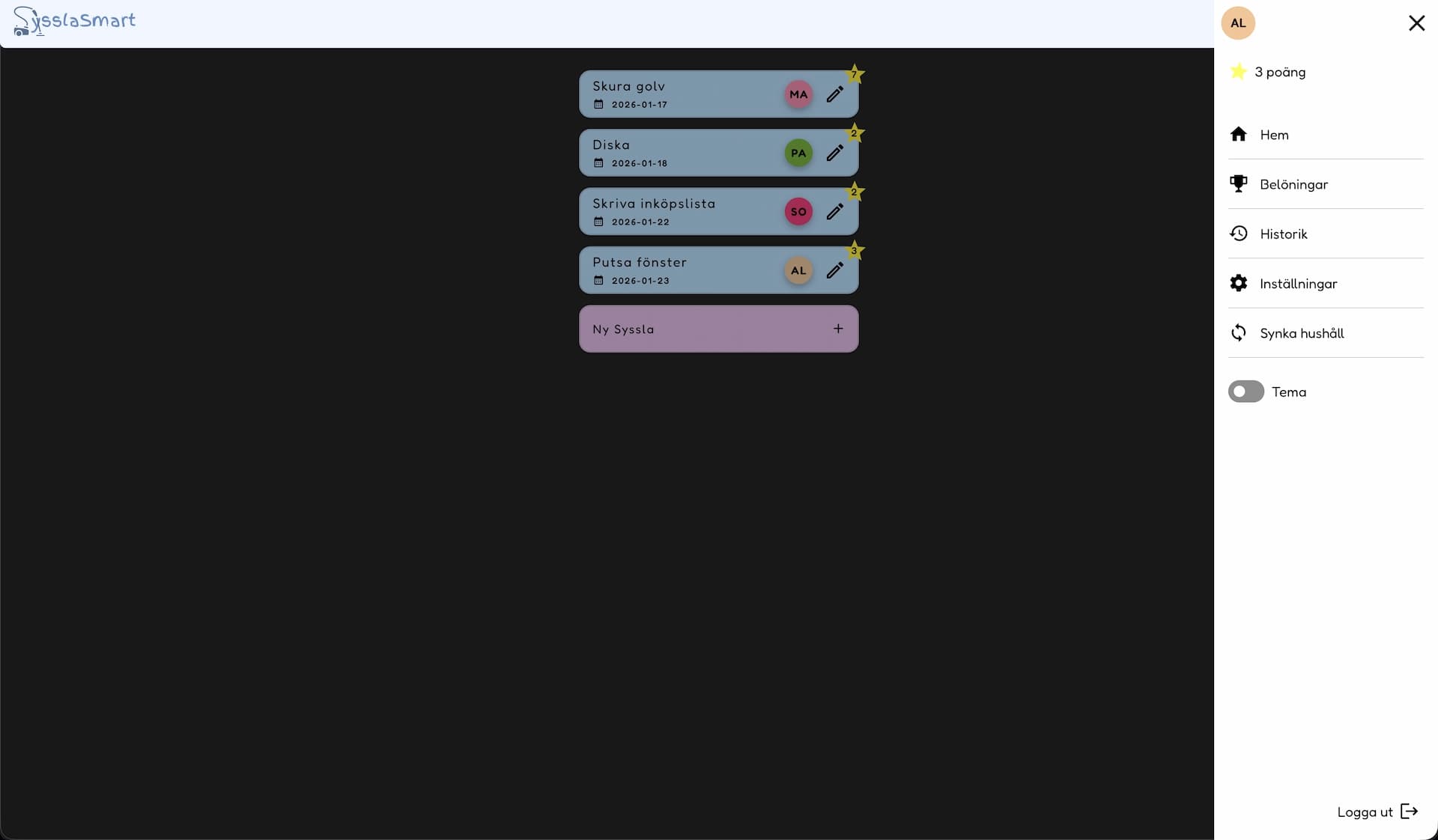 An image of Syssla Smart in desktop view